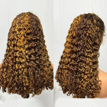 250% 12A Double Drawn Burmese Curl Curly Human Hair Wig 13x4 Lace Frontal Hair Wig Curls Human Hair Wigs Piano Color Hair Wig