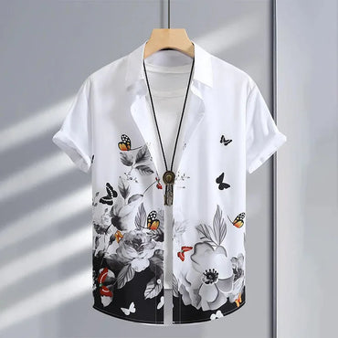 Summer 3d graffiti print shirt Casual fashion business men Hawaiian shirt Women Holiday button shirt ropa de hombre