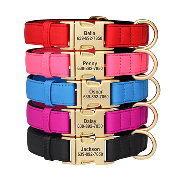 Personalized Nylon Dog Collar Mesh Breathable Padded Dog Collars Custom Pet ID Collars Waterproof Necklace for Small Medium Dogs