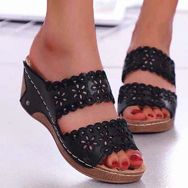 Sandals Shoes Women Summer Platform Shoes Woman Slip On Walking Shoes Wedge Women's Sandals Retro Woman Slippers Female Footwear