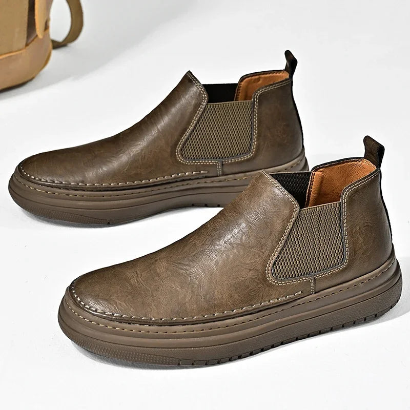 High Boots Men Working Shoes Men's Safety Shoe Mens Ankle Boots Leather Casual Sneakers Dress Booty Man Free Delivery Shoes Work