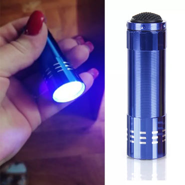 UV Light Lamp Mini 9 LED Flashlight UV Gel Adhesive Glue Curing Lamp Light Handheld Nail Dryer UV Flashlights Detector Nail Tool