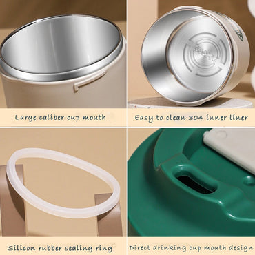 Stainless Steel Coffee Mug Double Layer Cup with Lid Water Cup Portable Cartoon Mug Gift Temperature Portable Vacuum Flasks Cup