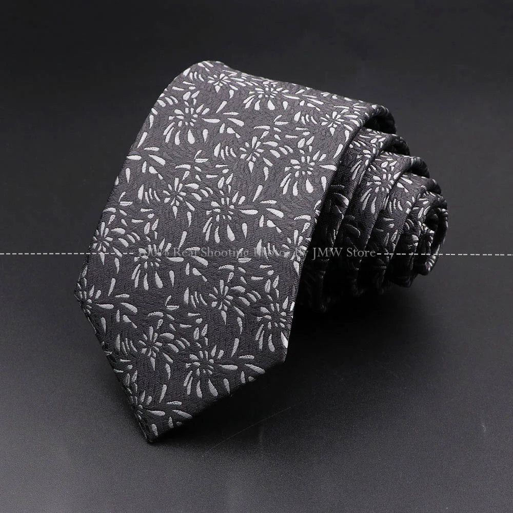New Design Wedding Men Tie Wave Floral Fireworks MeteorFlower Neckties Men Business Dropshipping Groom Collar Accessories Gift
