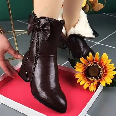 Winter Women Boots Faux Leather Snow Boots Warm Ankle Boots Women's Ankle Boots Size 40