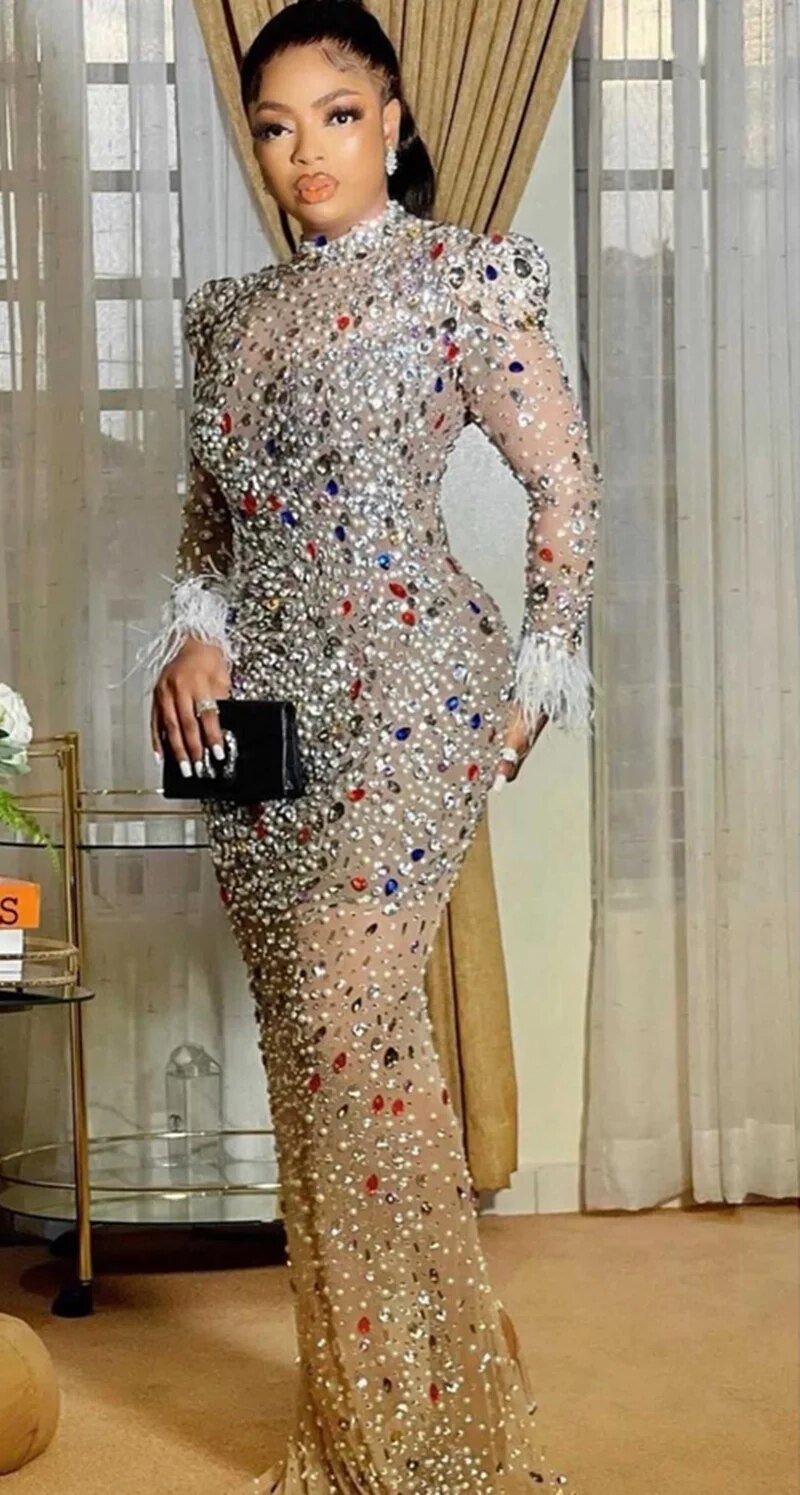 Luxury Mesh Crystals Long Party Dresses For Women Sexy Rhinestones Bir Mega Mart Center Luxury Mesh Crystals Long Party Dresses For Women Sexy Rhinestones Bir Mega Mart Center