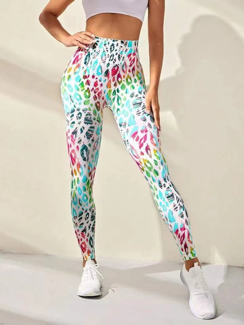New 3D Print Tie Dye Sports Pants Women Seamless Leggings High Waist Fitness Push Up Leggings Gym Clothing Workout Tights