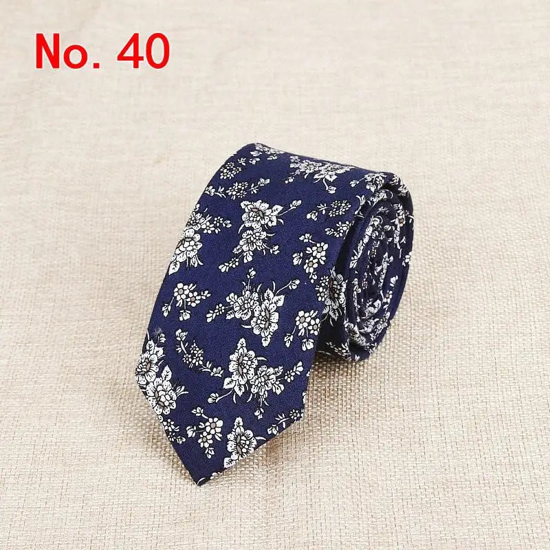 Classic Men's Flower Ties Handmade Cotton Tie For Men 6CM Narrow Floral Neckties Gift Wedding Party Casual Gravatas Paisley Tie