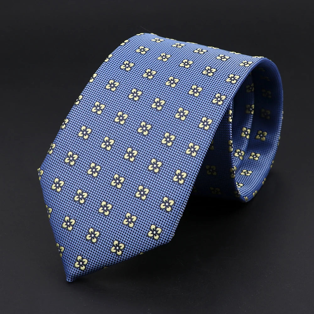 New Style Fashion Jacquard Paisley Striped Necktie For Men 7cm Dark Blue Black Formal Business Party Skinny Slim Cravat Tie Gift