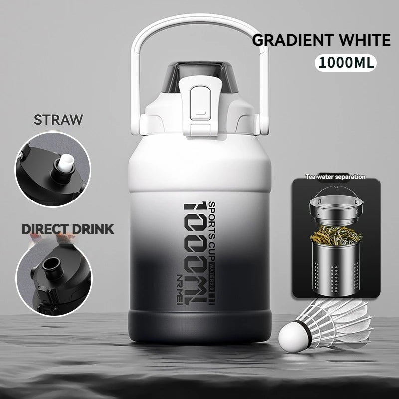 Thermos Water Bottle With Straw Handle Cup 316 Stainless Steel Flask Large Capacity Vacuum Insulated Tumbler