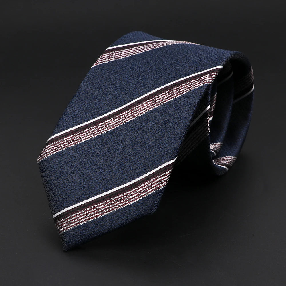 New Style Fashion Jacquard Paisley Striped Necktie For Men 7cm Dark Blue Black Formal Business Party Skinny Slim Cravat Tie Gift
