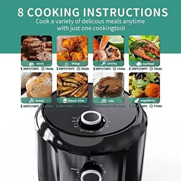 Air Fryer Oilless Cooker with Temperature and Time Control, 75 Recipes Auto Shut Off Feature, 1-Year Warranty, 1300W (Black)