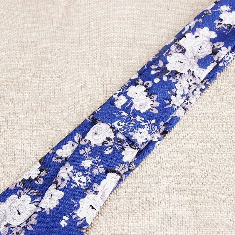Classic Men's Flower Ties Handmade Cotton Tie For Men 6CM Narrow Floral Neckties Gift Wedding Party Casual Gravatas Paisley Tie