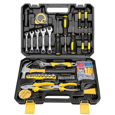 Complete Tool Kit Home Toolbox Auto Car Repair Tool Set with Hammer Pliers Screwdriver Wrench Socket Mechanical Work Tool Box