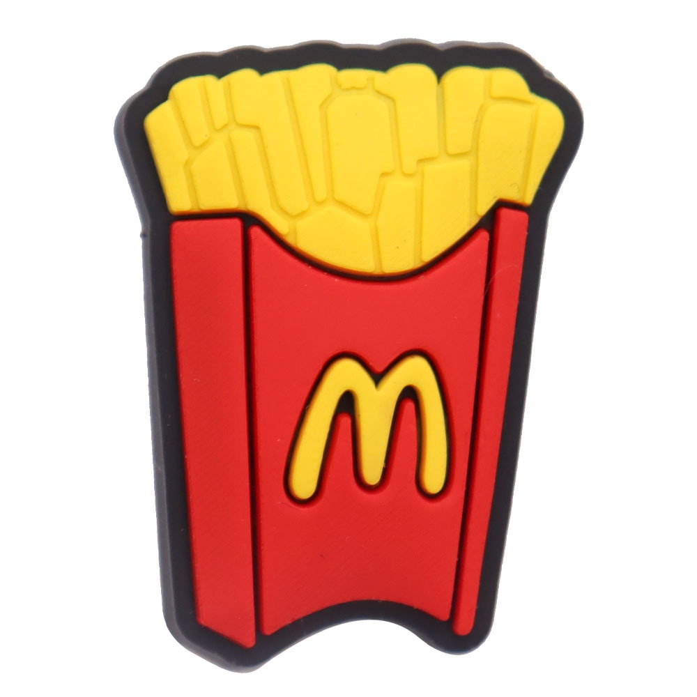 Single Sale 1pcs Pizza Chips Drink Cookies Shoe Charms Accessories Decorations PVC Croc jibz Buckle for Kids Party Xmas Gifts