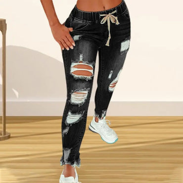 Popular Denim Pants Summer Pure Color All Match Jeans Slim Female Pencil Jeans for Dating