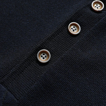 Mens Knit Polo Shirts Short Sleeve Textured Polo Shirt Casual Business Collared Button Shirts