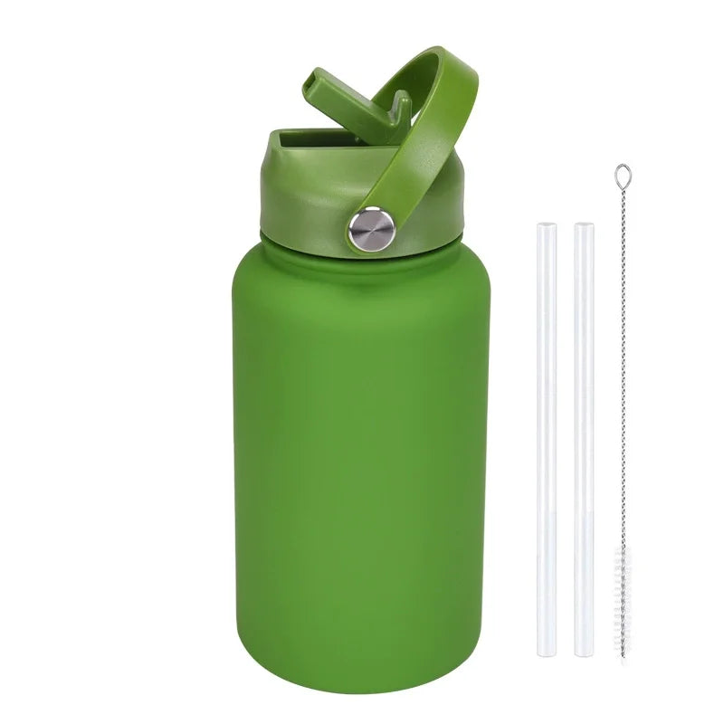 PuraCool Custom Water Bottle 650ml/22oz Insulated Thermos Personalized Tumbler Flask with Straw