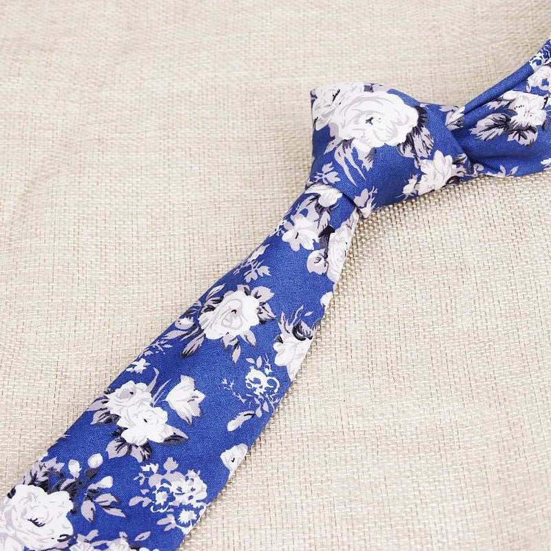 Classic Men's Flower Ties Handmade Cotton Tie For Men 6CM Narrow Floral Neckties Gift Wedding Party Casual Gravatas Paisley Tie