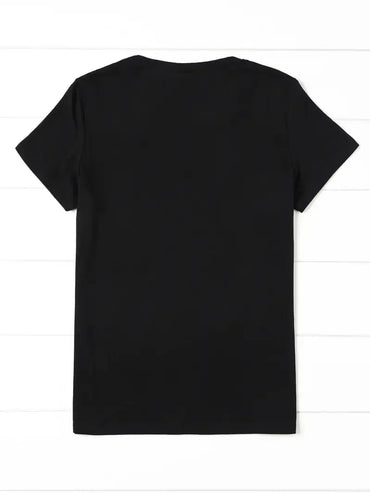 Streetwear 90s Women'S Casual Graphic T-Shirt "Dramatic" Print with Wine Print Short Sleeve T Shirt Clothing Top Tee