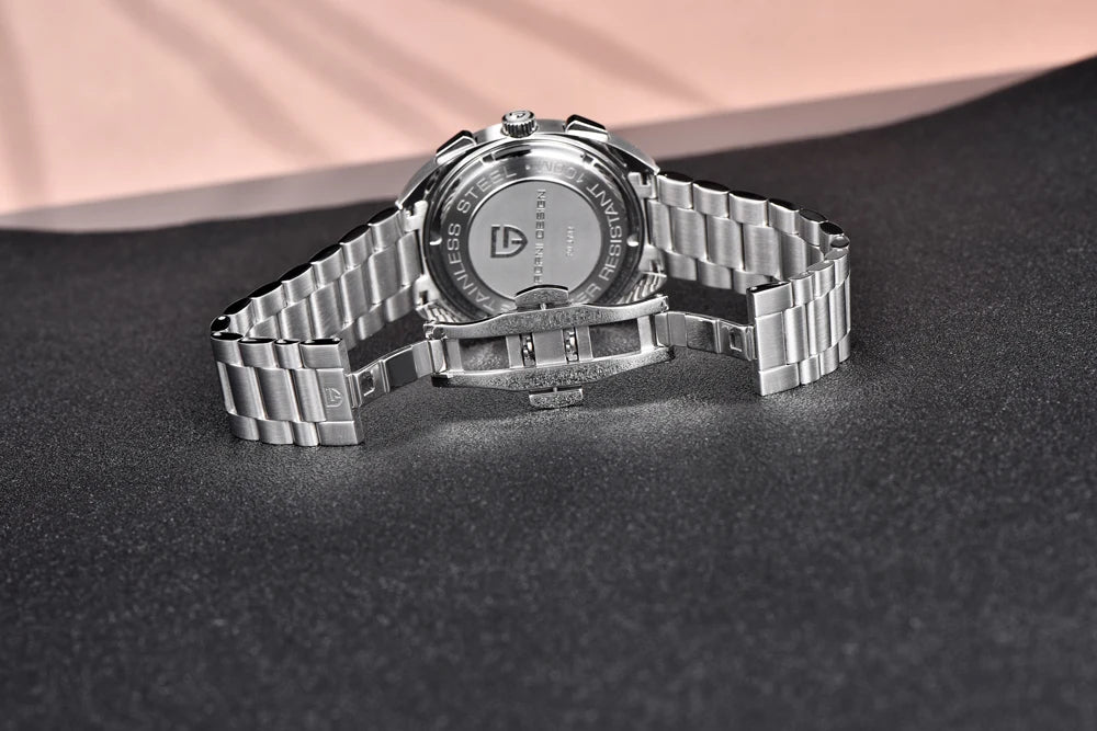 PAGANI DESIGN 2024 Retro Luxury Men's Watches Sports Chronograph VK63 Quartz Watch For Men AR Sapphire Waterproof Leather Clock