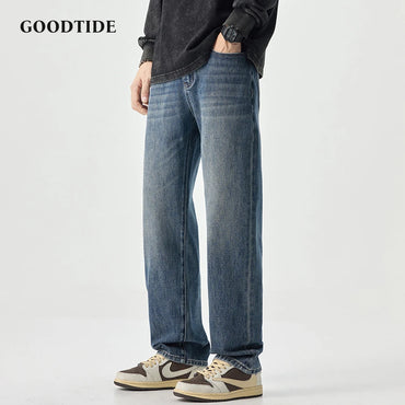 Y2K Vintage Baggy Jeans for Men Straight Fashion Streetwear Loose Denim Trousers Male Brand Clothing Oversize Wide Pants Korean