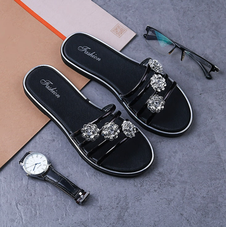 Sexy Women's Flat Flip Flops Fashion Casual Slippers Flower Lightweight Sandals