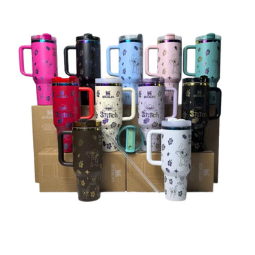 Stitch 40OZ stainless steel insulated cup 304 stainless steel insulated vacuum insulated car cup outdoor sports large capacity