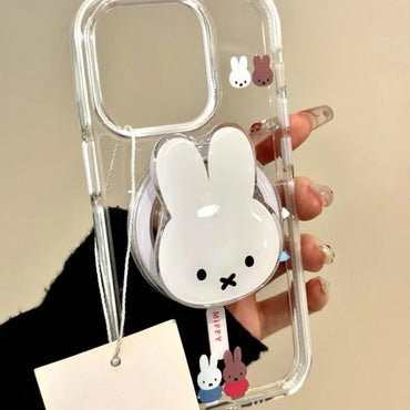 Kawaii Miffy Rabbit Magnetic Phone Stand Cartoon Telescopic Portable Stand Girls Fun Festival Gift