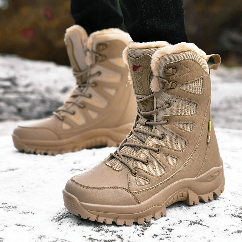 Winter Boot Men's High-top Waterproof Ankle Boots Men Thick Plus Warm Large Size Snow Hiking Boots Outdoor Cotton Shoes Sneakers