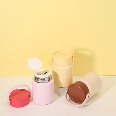 Easy To Clean Insulated Stainless Steel Thermos Cup Leak Proof 500ml Thermos Pot with Spoon Portable Vacuum Flask Travel