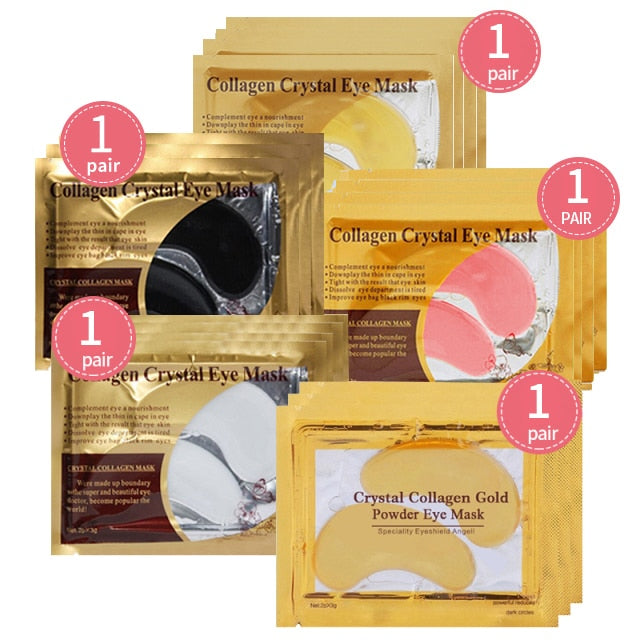 10pcs=5pair Black Collagen Eye Mask Crystal Eyelid Patch Anti Wrinkle Moisture