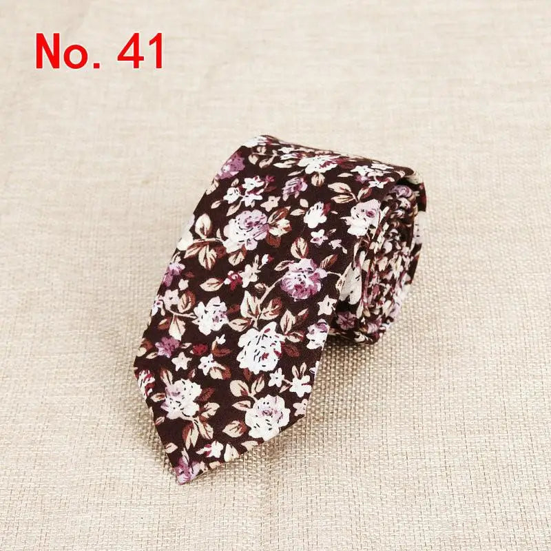 Classic Men's Flower Ties Handmade Cotton Tie For Men 6CM Narrow Floral Neckties Gift Wedding Party Casual Gravatas Paisley Tie