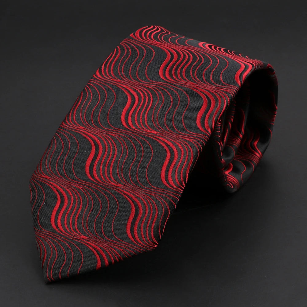 Novelty Men's Tie Floral Rose Constellation Designed Wave Lines Pattern Red Blue Green Neckties Fit Party Dinner Wedding Cravat