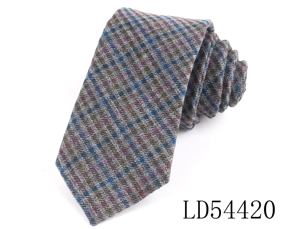 New Cotton Ties Casual Skinny Necktie For Party Boys Girls Plaid Neck Tie Wedding Necktie For Groom Neck Wear For Men Gravata