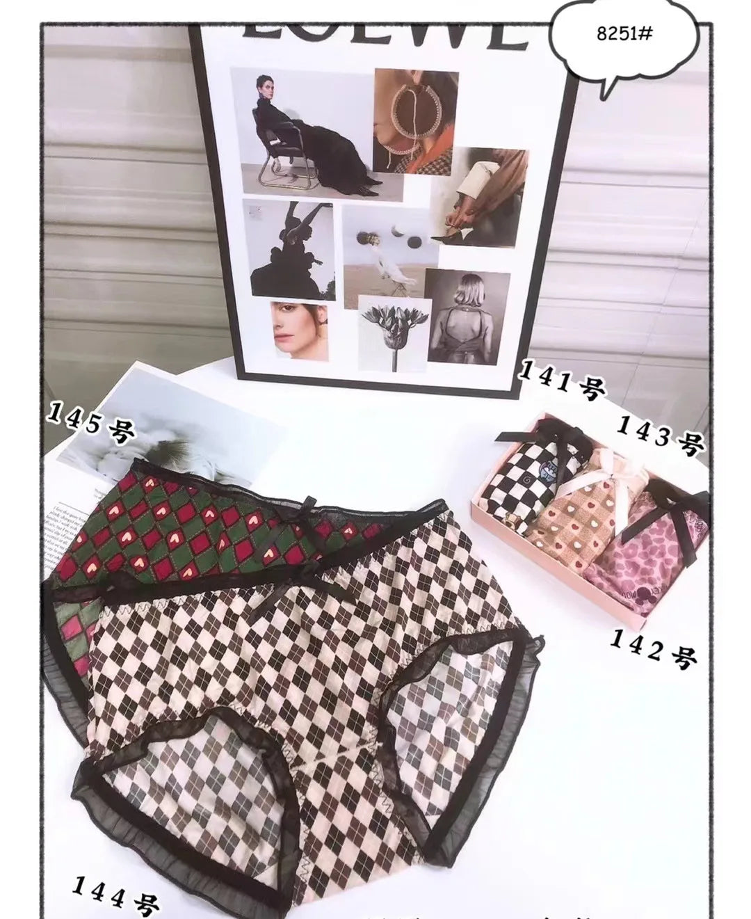 2023 New Cute Intimates Soft Smooth Girls Underwears Ruffle Bow Flower Print Plus Size Sexy Lingeries Women's Panties
