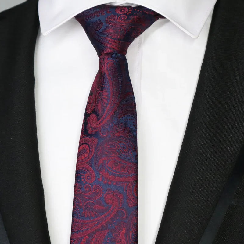 New Slim Narrow Skinny 6CM Mens Necktie Neck Ties For Man Plaids Polka Dot Striped Jacquard Cravat Business Party Corbatas