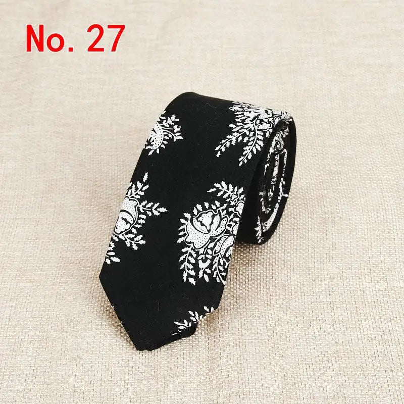 Classic Men's Flower Ties Handmade Cotton Tie For Men 6CM Narrow Floral Neckties Gift Wedding Party Casual Gravatas Paisley Tie