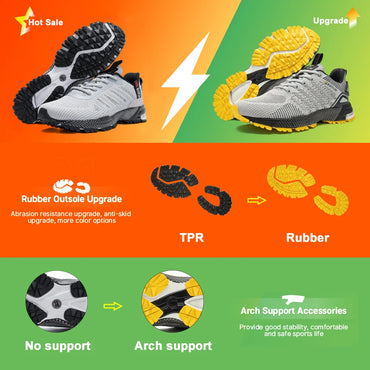 Baasploa Men Professional Running Shoes Breathable Training Shoes Lightweight Sneakers Non-Slip Track Tennis Walking Sport Shoe