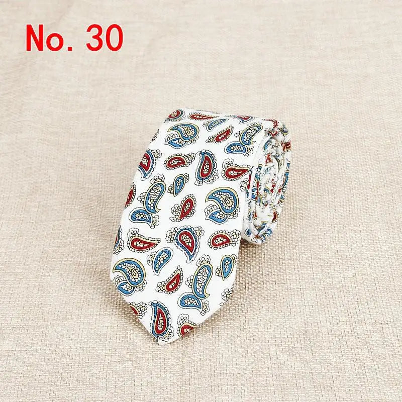 Classic Men's Flower Ties Handmade Cotton Tie For Men 6CM Narrow Floral Neckties Gift Wedding Party Casual Gravatas Paisley Tie
