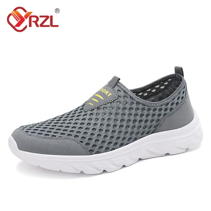 YRZL Lightweight Men Casual Shoes Breathable Slip on Male Casual Sneakers Anti-slip Men's Flats Outdoor Walking Shoes Size 39-46