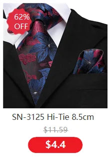 Hi-Tie Peacock Blue Novelty Design Silk Wedding Tie For Men Hanky Cufflinks Gift Mens Necktie Set Business Party Dropshipping