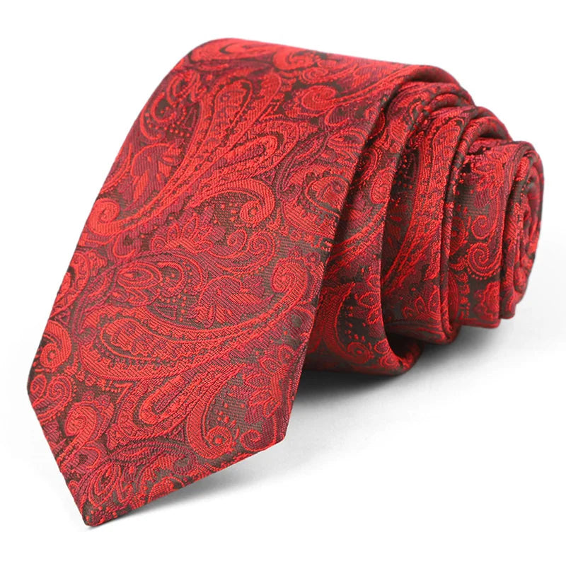 Luxury Skinny 6CM Mens Necktie Ties For Man Striped Plaid Floral Solid Jacquard Ascot Business Party Neck Tie Accssories