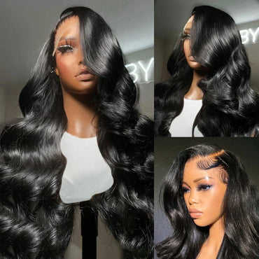 220 Density Body Wave Human Hair Wigs 13x6 Hd Transparent Lace Frontal Wig 40 Inch Pre Plucked Lace Frontal Wigs For Black Women