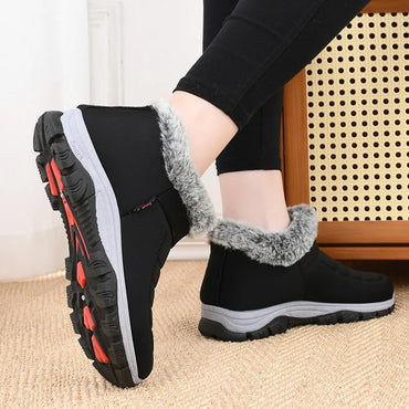 Women's Winter Shoes for Middle-Aged and Elderly Mothers, Non-Slip Women's Velvet Warm Grandma Fashion Snow Boots and Short Boots