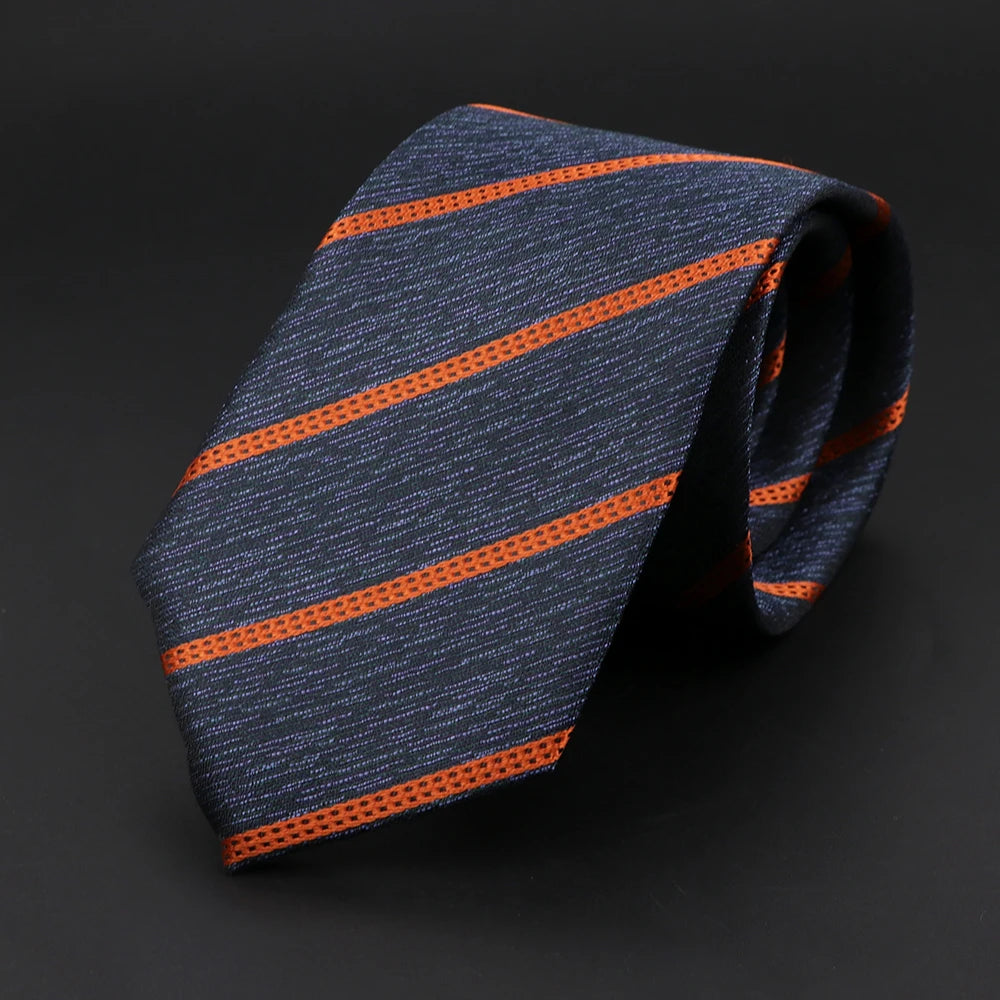 New Style Fashion Jacquard Paisley Striped Necktie For Men 7cm Dark Blue Black Formal Business Party Skinny Slim Cravat Tie Gift