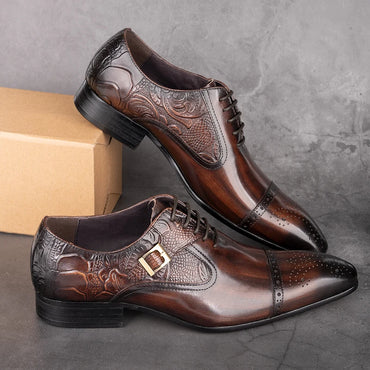 Luxury Business High-end Leather Shoes Men Oxford Shoes Elegant Formal Genuine Leather Dress Shoes European Style Men Shoes