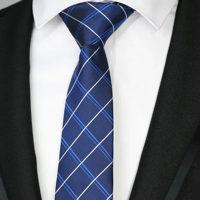 New Slim Narrow Skinny 6CM Mens Necktie Neck Ties For Man Plaids Polka Dot Striped Jacquard Cravat Business Party Corbatas