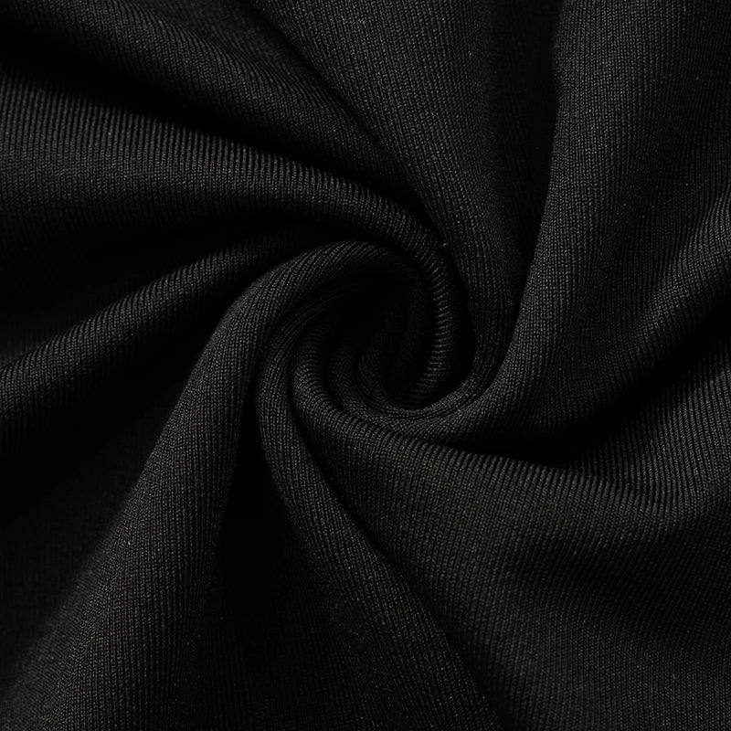 CUTENOVA 2024 New Hollow Out  Asymmetric Hot Girl Personality Set High Neck Sexy Long-Sleeved Jumpsuit Top + Hollow Out Pants