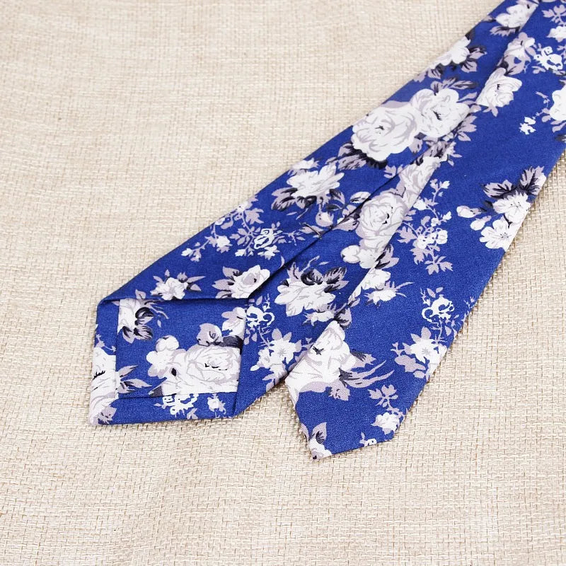 Classic Men's Flower Ties Handmade Cotton Tie For Men 6CM Narrow Floral Neckties Gift Wedding Party Casual Gravatas Paisley Tie